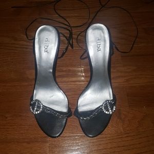 Sexy black heels that lace up the leg